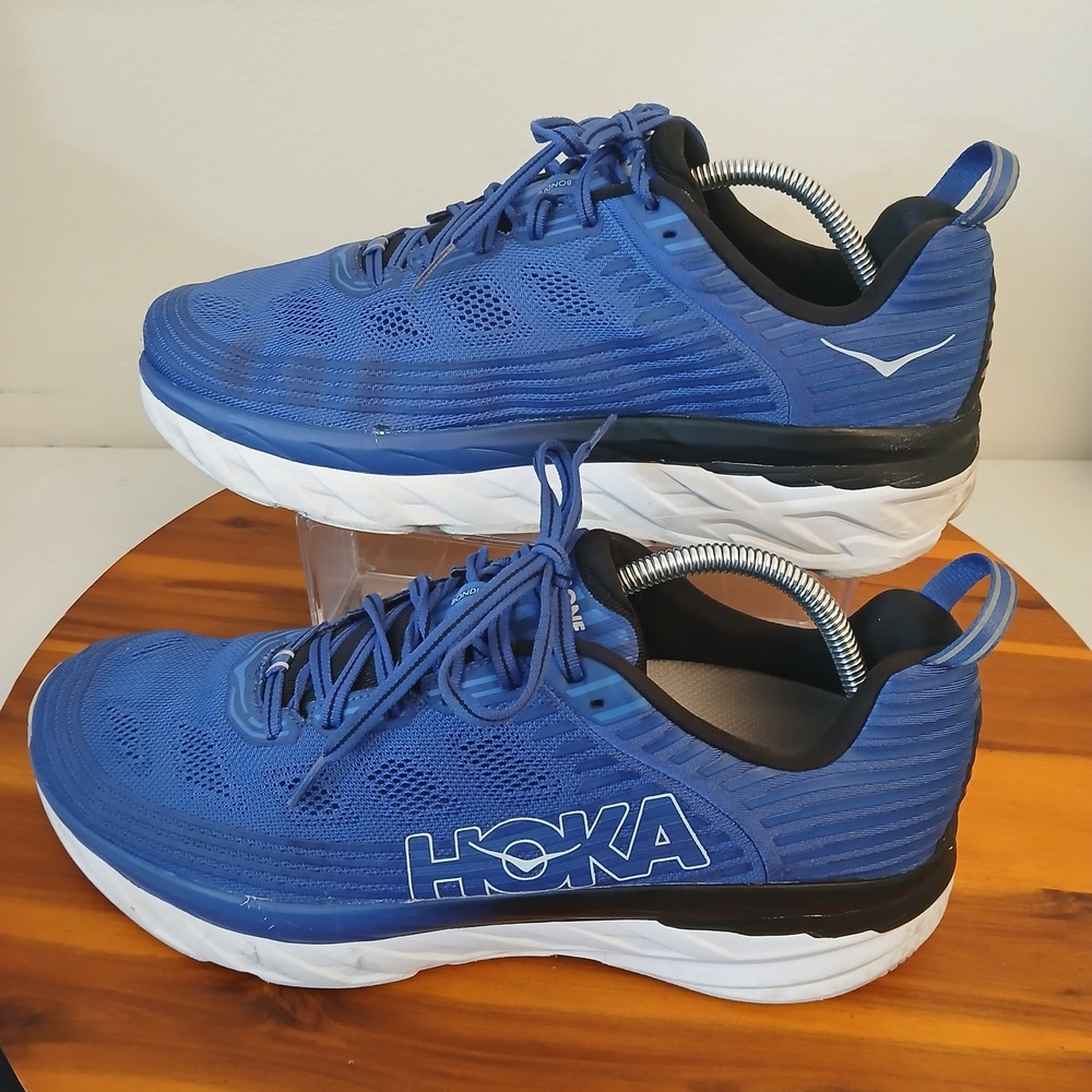 Hoka One One Bondi 6 Mens 11.5 Blue Running Shoes Sneakers 1019269 GBAN